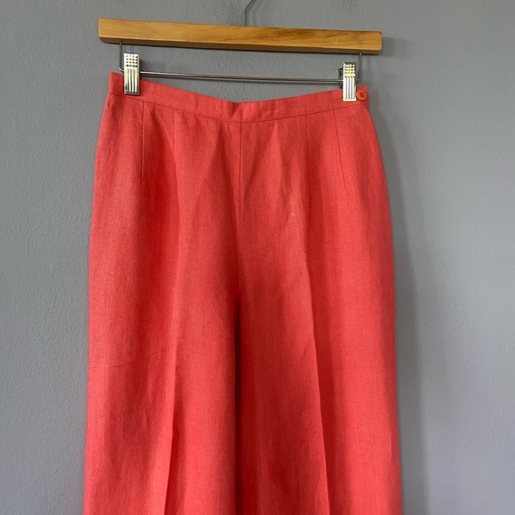 Talbots Coral Irish Linen Trouser Pants Size 4 Petite - Picture 3 of 8